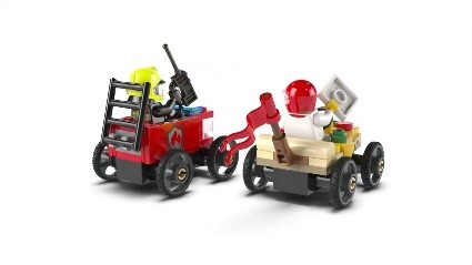 LEGO CITY GREAT VEHICLES - PACK VEICOLI DA CORSA: PIZZAIOLO CONTRO POMPIERE - 60