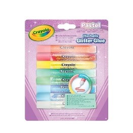 8 COLLE GLITTER LAVABILI COLORI PASTELLO