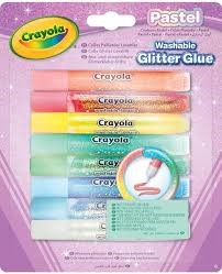 8 COLLE GLITTER LAVABILI COLORI PASTELLO