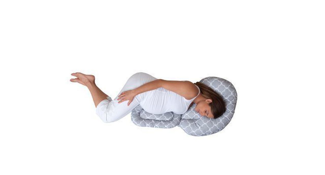 CUSTOM FIT TOTAL BODY PILLOW CRISS CROSS GREY