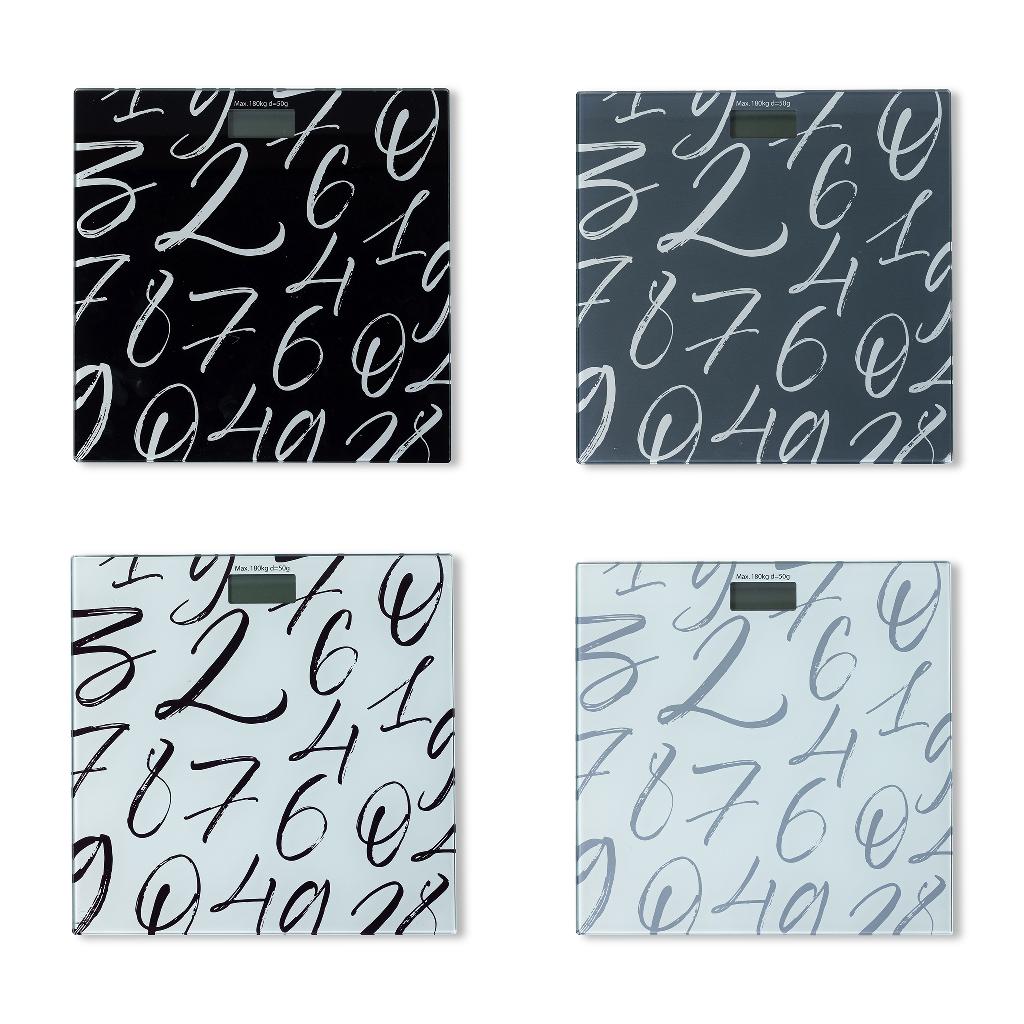 Bilancia pesapersone  in vetro e plastica a batteria 2aaa 28x28 cm design assortiti  in scatola regalo<br />