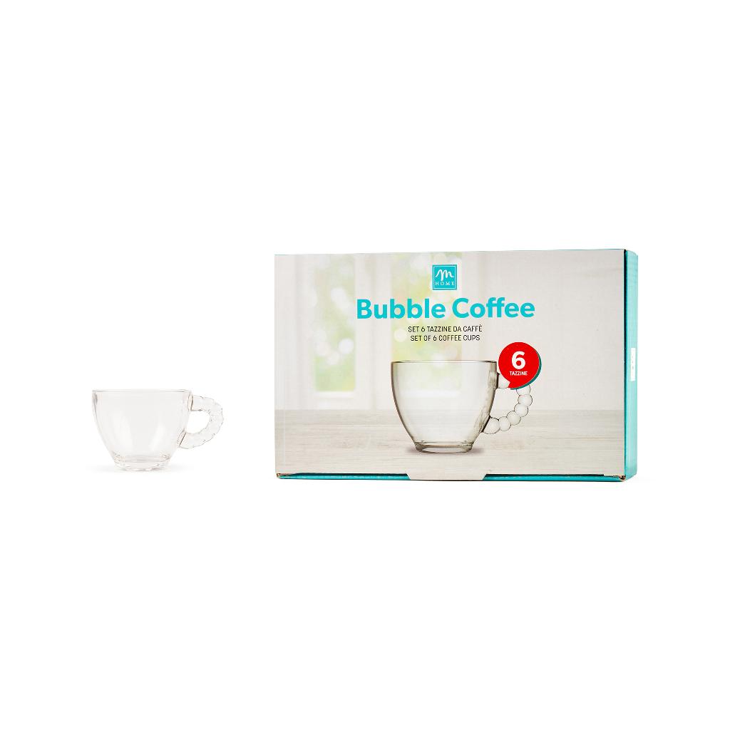 Tazzine caffe' 110ml crown in vetro 6pz scatola regalo<br />